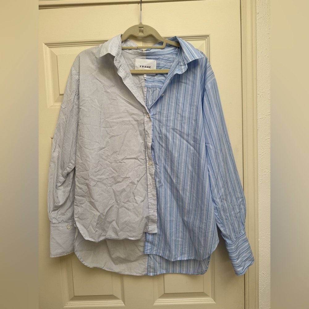 FRAME two toned women’s dress shirt, Medium